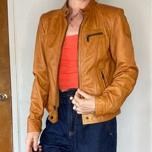 Genuine Leather Camel Jacket - Good Condition